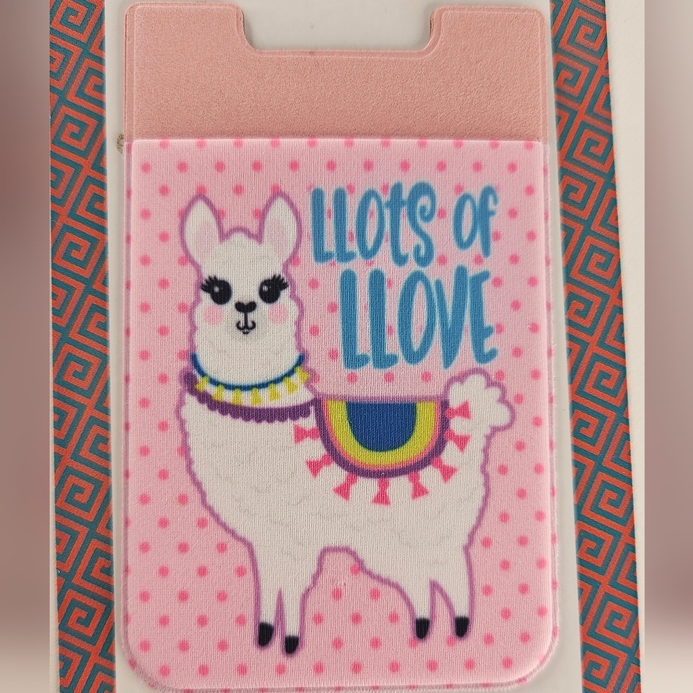 Pink Llama Phone Card Pocket Wallet Holder Lots Of Love BUNDLE 2 GET 1 FREE